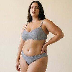 Elegant Navy Striped Bikini Set